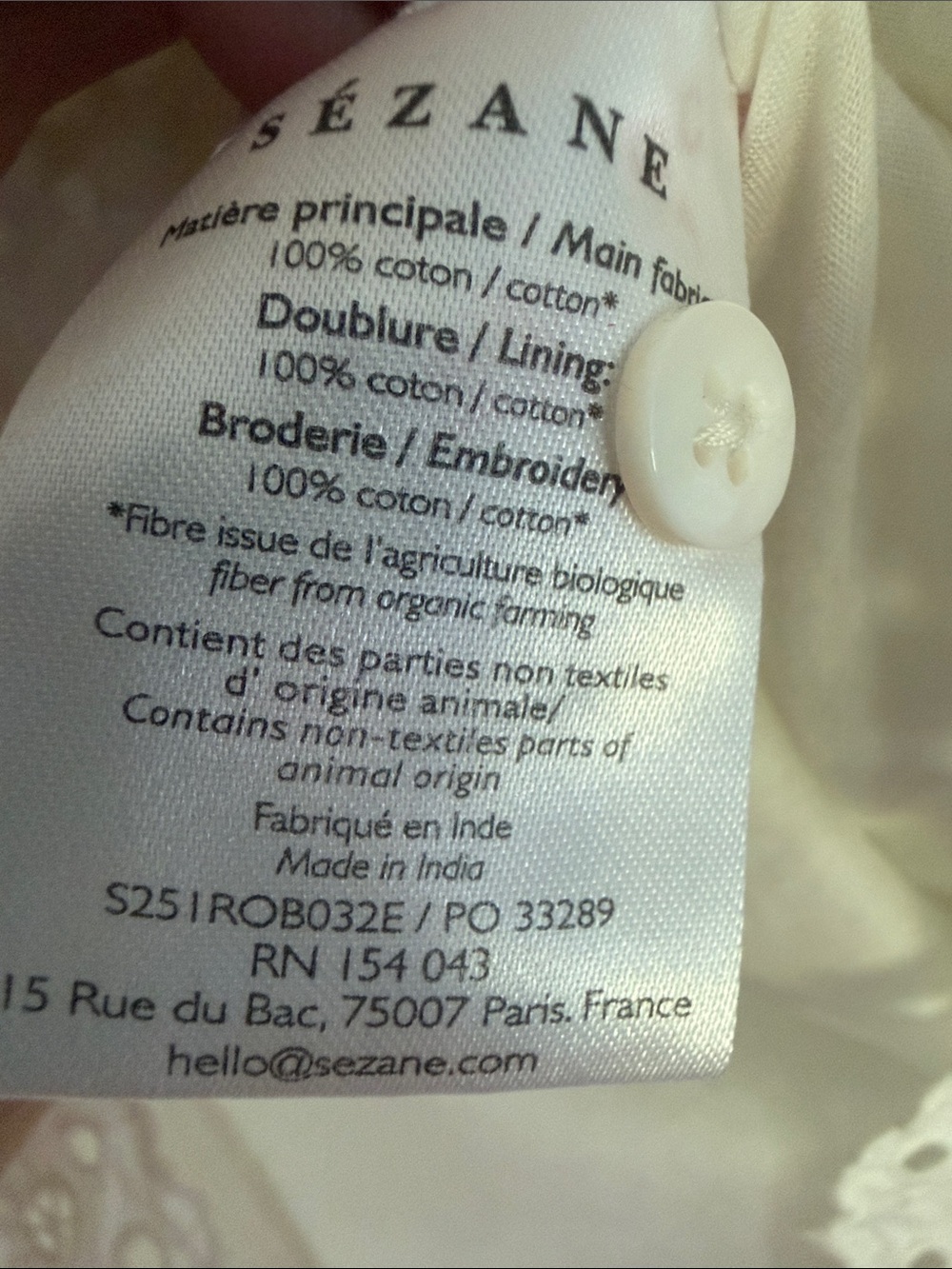Sezane White Eyelet Mini Dress - worn once! - Picture 7 of 8